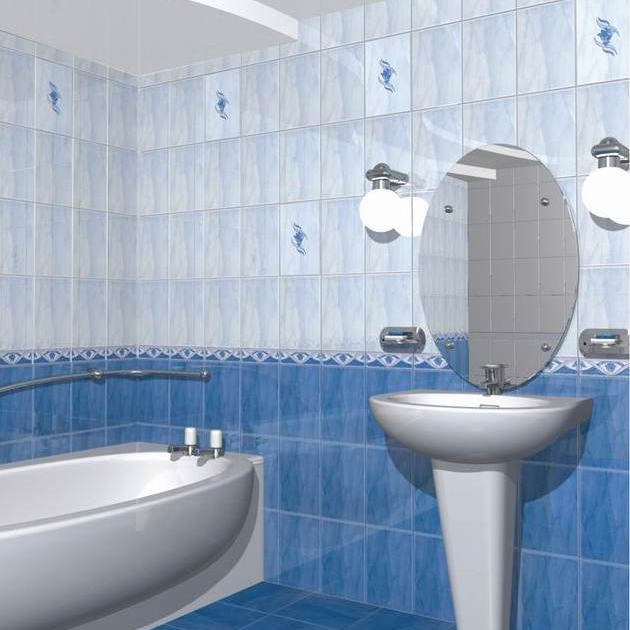 Плитка Елена синяя березакерамика в ванной