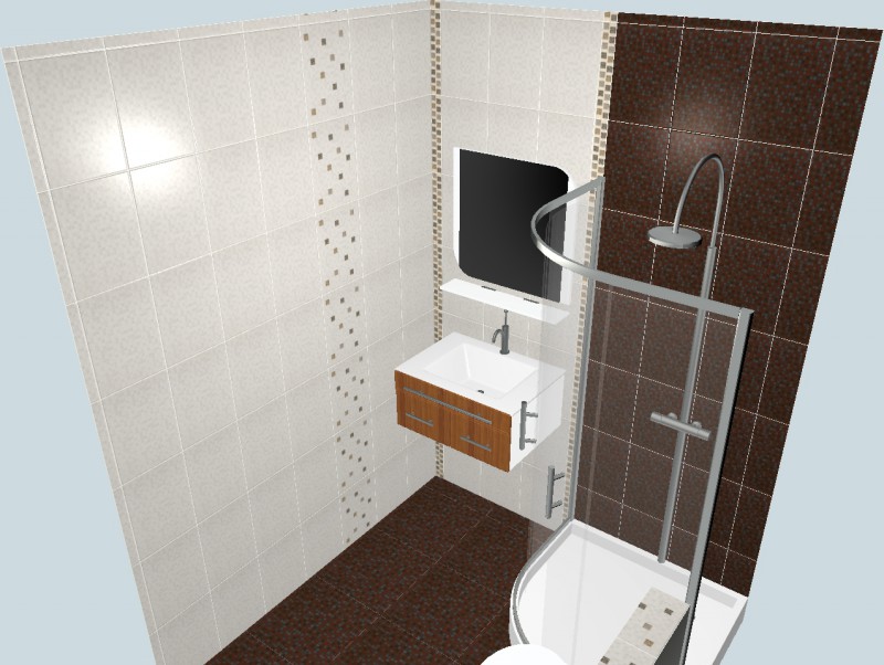 проект №1 ванной с плиткой Квадро березакерамика